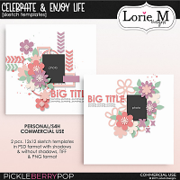 Celebrate & Enjoy Life Sketch Templates