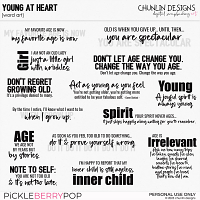 Young at heart - word art
