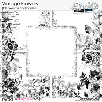 Vintage Flowers (CU borders and overlays) by Simplette