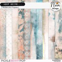 Keep Going - Watercolor Papers - by Neia Scraps