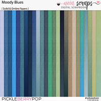 Moody Blues - Solid & Ombre Papers - by Neia Scraps