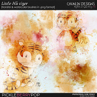 Little Hu Tiger - transfer & watercolor brushes