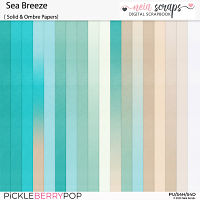 Sea Breeze - Solid & Ombre Papers - by Neia Scraps