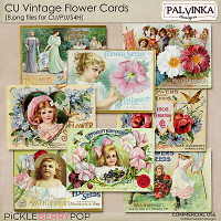 CU Vintage Flowers Cards