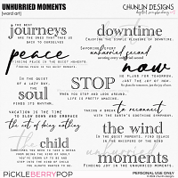 Unhurried moments - word art