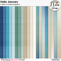 Hello January - Solid & Ombré Papers - by Neia Scraps