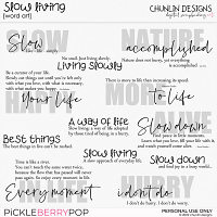 Slow living - word art