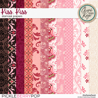 Kiss Kiss Damask Papers by Chere Kaye Designs