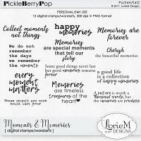 Moments and Memories Digital Stamps/Wordarts