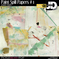 CU Paint Spill Papers # 1 Paper Sheets by JopkeDesigns