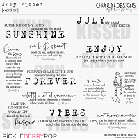 July kissed - word art