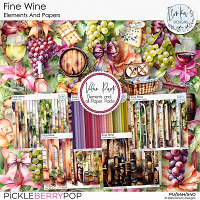 Fine Wine Elements And Papers by Ilonka's Designs