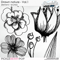 Drawn Nature (CU elements + brushes) - volume 1