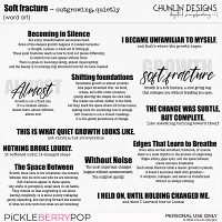 Soft Fracture - outgrowing, quietly - word art