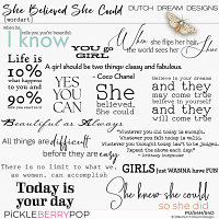 She Believed She Could - Wordart