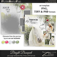 Bright Bouquet ~ art page template 2 by Tiramisu design   