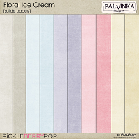 Floral Ice Cream Solid Papers