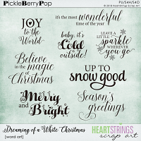 Dreaming of a White Christmas Word Art