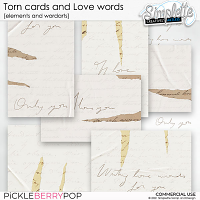 Torn cards and Love words (CU elements) by Simplette