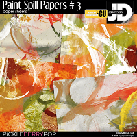 CU Paint Spill Papers # 3 Paper Sheets by JopkeDesigns