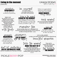 Living in the moment - word art