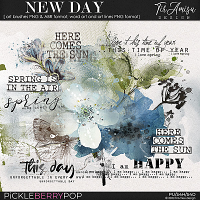 New Day ~ watercolor brushes and word art 