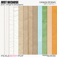 Just Because - kraft, vintage & solid papers