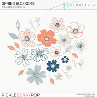 Spring Blossoms Layered Templates (CU)