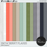 Snow berry flakes - solid papers