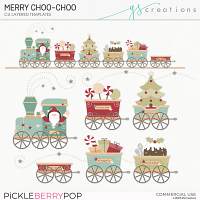 Merry Choo Choo Layered Templates (CU)