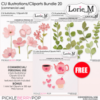 CU Ilistrations/Cliparts Bundle 20+ FWP