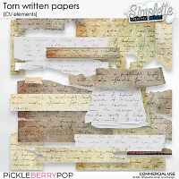 Torn Written Papers (CU elements) by Simplette