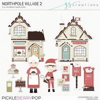 North Pole Village2 Layered Templates (CU)