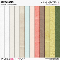 Happy faces - vintage & solid papers