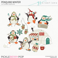 Penquins Winter Layered Templates (CU)