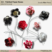 CU - Painted Paper Roses