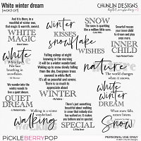 White winter dream - word art