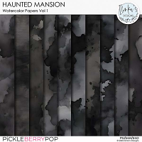 Haunted Mansion Watercolor Papers Vol 1 by Ilonka's Designs