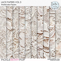 CU Watercolor Lace Papers Vol 3 by Ilonka's Designs