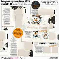 Artsy weekly templates 2025 - week 1-5 (January)