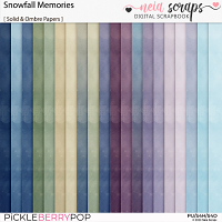 Snowfall Memories - Solid & Ombre Papers - by Neia Scraps