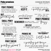 Pinky promises - word art
