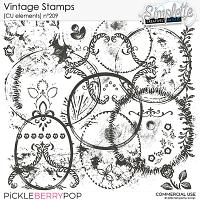 Vintage Stamps (CU stamps) 209 by Simplette