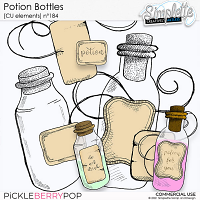 Potion Bottles (CU elements) 184 by Simplette