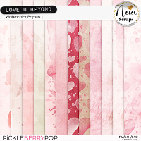 Love U Beyond - Watercolor Papers - by Neia Scraps