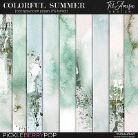 Colorful Summer ~ artistic background papers by Tiramisu design  