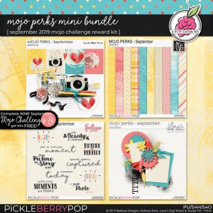 September 2019 Mojo Perks Mini Bundle - FREE with Nine Completed Challenges at Pickleberrypop!