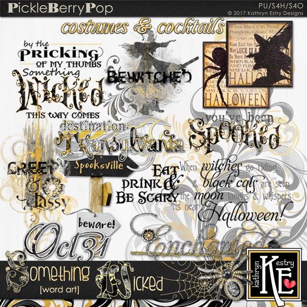 Something Wicked Word Art by Kathryn Estry at Pickleberrypop