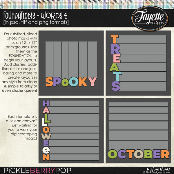 Foundations - Words 4 by Fayette Designs at Pickleberrypop