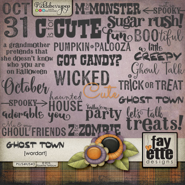 Ghost Town Word Art by Fayette Designs at Pickleberrypop